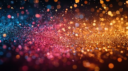 Poster - Colorful bokeh lights shimmering in a captivating display of hues at a festive celebration during the evening hours