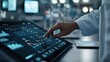 © Adisak - Closeup of a researcher s hand adjusting graphs on a touch screen, strategy development in a lab