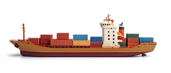 Wall Mural - Aerial view of shipyard, rows of containers, global trade scene, 3D illustration