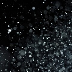 Wall Mural - Snowflakes falling on black