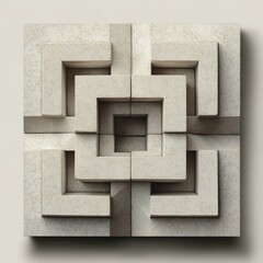 Abstract geometric concrete wall panel with a maze-like pattern.