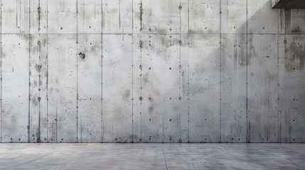 Poster - Blank white wall in modern concrete office space