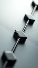 Poster - An abstract close-up of black shapes aligned in a row, highlighting minimalist design and modern aesthetics.