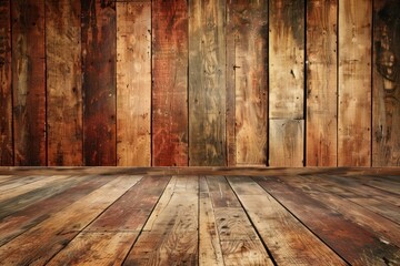 Wall Mural - Wood texture wall hardwood flooring indoors.