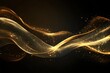 © Your Background - Abstract glowing golden waves flowing on black background for wallpaper, poster and banner design