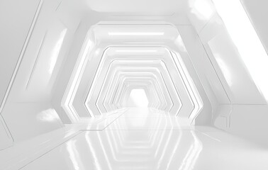 Poster - Futuristic white corridor