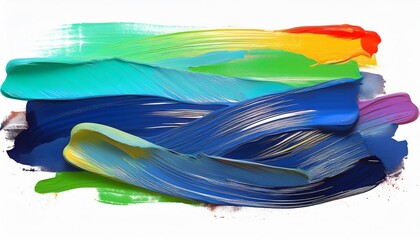 Canvas Print - Abstract background design with colorful acrylic paint strokes on white background