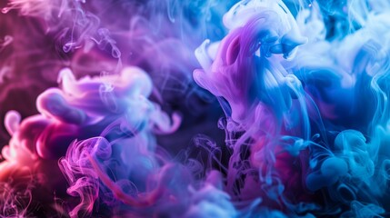 Wall Mural - Colorful ink in water forming vibrant abstract clouds