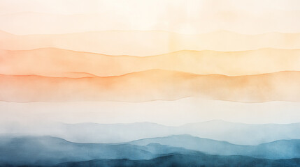 Wall Mural - A painting of a mountain range with a blue and orange gradient