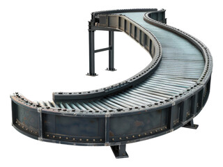 Automated conveyor belt. Isolated PNG