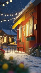 Wall Mural - A house with a lot of snow on the ground