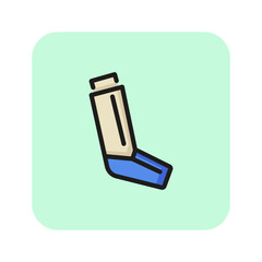 Poster - Asthma inhaler line icon. Allergy, treatment, prescription. Healthcare concept. Can be used for topics like disease, recovery, awareness