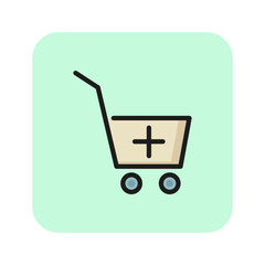 Poster - Add to chart line icon. Market, buying, sale. Shopping concept.  Vector illustration can be used for topics like modern life, economy, shopping