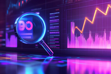 Poster - A digital analysis interface with graphs and data visualizations.