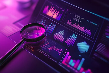 Poster - A digital analysis dashboard displaying colorful data visualizations and graphs.