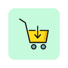 Sticker - Shopping basket line icon. Market, buying, sale. Shopping concept.  Vector illustration can be used for topics like modern life, economy, shopping