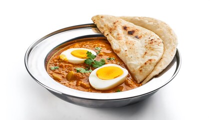 Wall Mural - Indian Egg Curry with Naan Bread