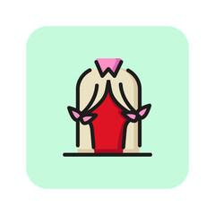 Poster - Wedding curtains line icon. Arch, ceremony, love. Wedding concept. Vector illustration can be used for topics like marriage, merry, love, family