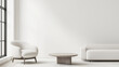 © CtrlN - A white living room with a white couch and a white chair