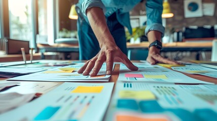 Poster - a detailed blueprint or roadmap illustrating the strategic planning and development process for achieving business objectives through content, featuring audience research, content creation, and distri