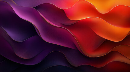 Wall Mural - A colorful abstract painting with purple and orange waves