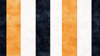 Poster - Orange, White, Black Vertical Stripes Seamless Pattern