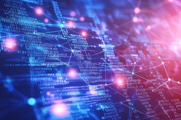 Poster - Deep learning robotics, chemical atoms, futuristic cyber networks, 3D rendering abstract background illustrations, and bionic AI technology