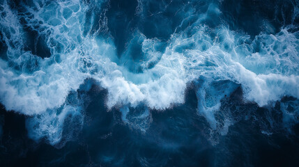 Canvas Print - The image is of a large wave in the ocean, with a lot of foam and spray