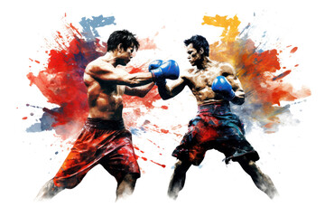 Canvas Print - PNG Thai boxing punching sports adult.