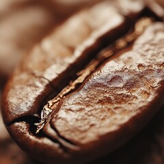 Sticker - Close-up of a roasted coffee bean with a visible crease.