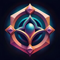 Abstract geometric symbol with a futuristic. mystical feel.