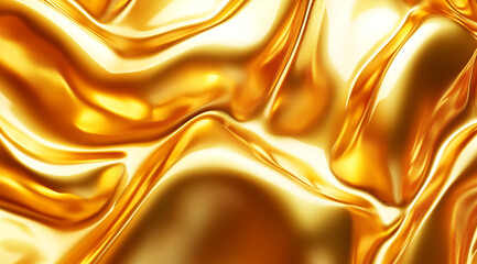 Poster - A golden abstract background with flowing organic shapes, creating an elegant and luxurious feel. 