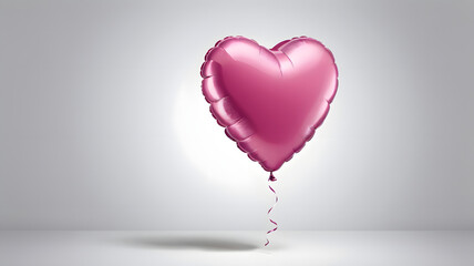 Poster - pink heart shaped balloon, ai generated