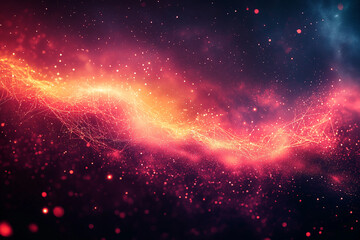 Wall Mural - A bright orange and red galaxy with a lot of stars and a lot of sparkles