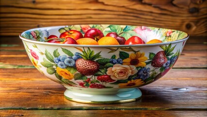 Fruit bowl arrangement floral pattern