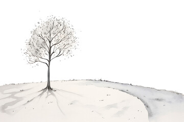 Canvas Print - PNG Winter sketch cartoon drawing.