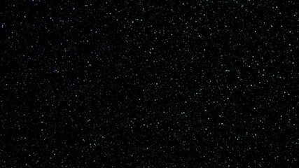 Wall Mural - green blue snow particle flow 4k loop features green and blue gradient snow-like particles flying to