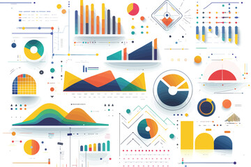 Wall Mural - digital data visualization with futuristic graphics s isolated