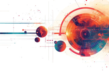 Wall Mural - digital data visualization with futuristic graphics s isolated
