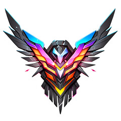 Wall Mural - Neon Wings Emblem