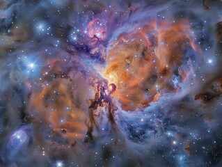 Wall Mural - aweinspiring cosmic vista of newborn galaxy amid swirling nebulae vibrant colors twinkling stars and