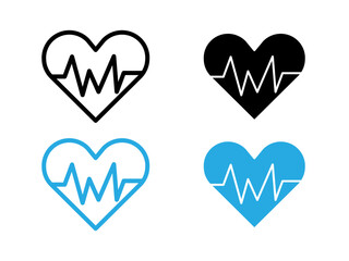 Wall Mural - Cardiology icon black and white vector outline sign