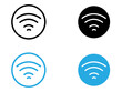 © Topline - Wifi icon (2) black and white vector outline sign
