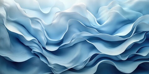 Sticker - Abstract blue waves with flowing textures and light.