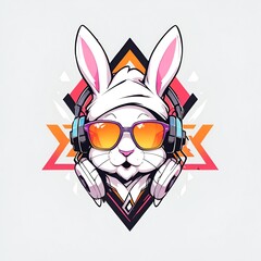 Sticker - Cool Rabbit with Headphones and Sunglasses