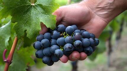 Wall Mural - Grapes in Hand