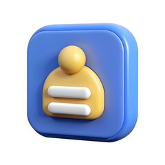 3D icon depicting a user profile with a minimalist and modern design. ideal for websites and mobile apps focused on user accounts. logins. and profiles.