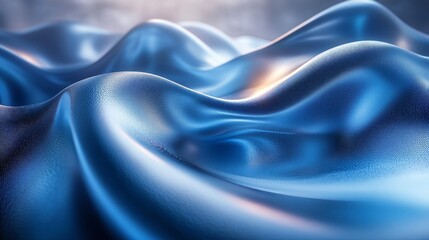 Wall Mural - A blue wave with a shiny surface