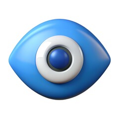 3D rendering of a blue evil eye. a traditional symbol of protection against negative energy.