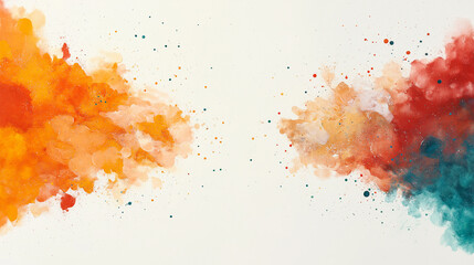 Wall Mural - The image is a colorful explosion of paint, with orange